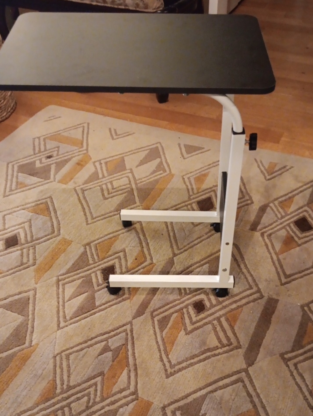 Adjustable Mobile Laptop Table in Black and White